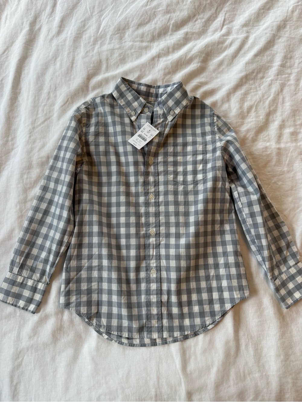Crewcuts Gray & White Check Button-Down Shirt